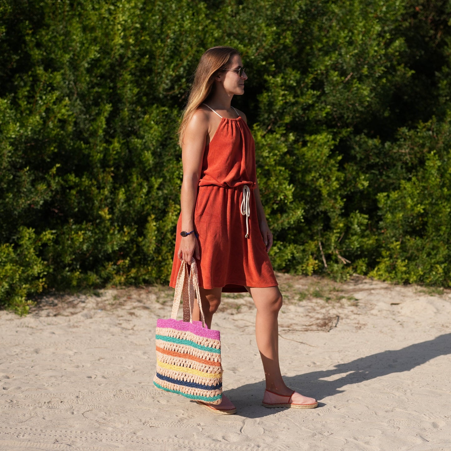 Raffia tote beach bag