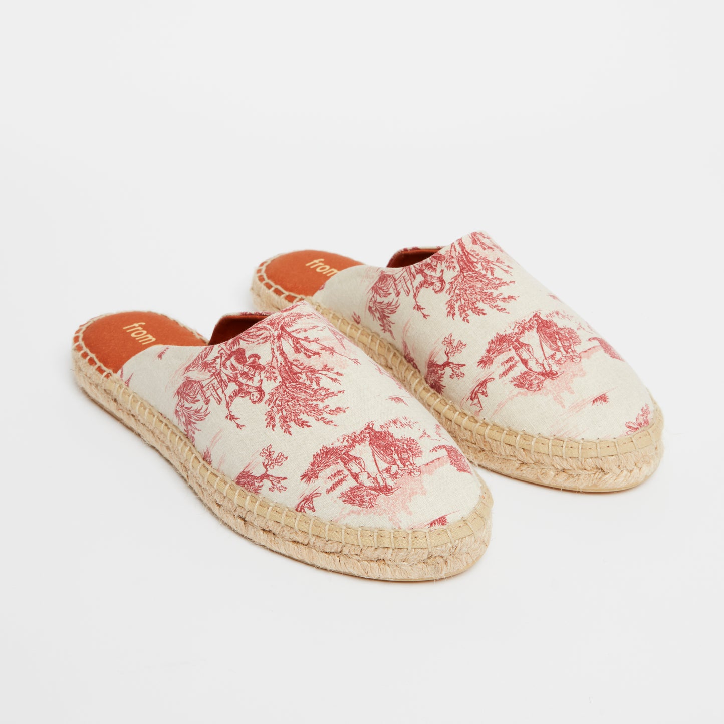 Espadrille slippers in toile de Jouy