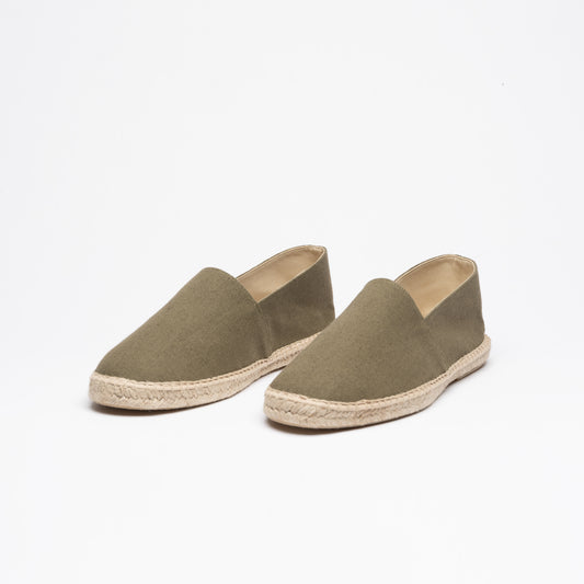 Army green espadrilles for men