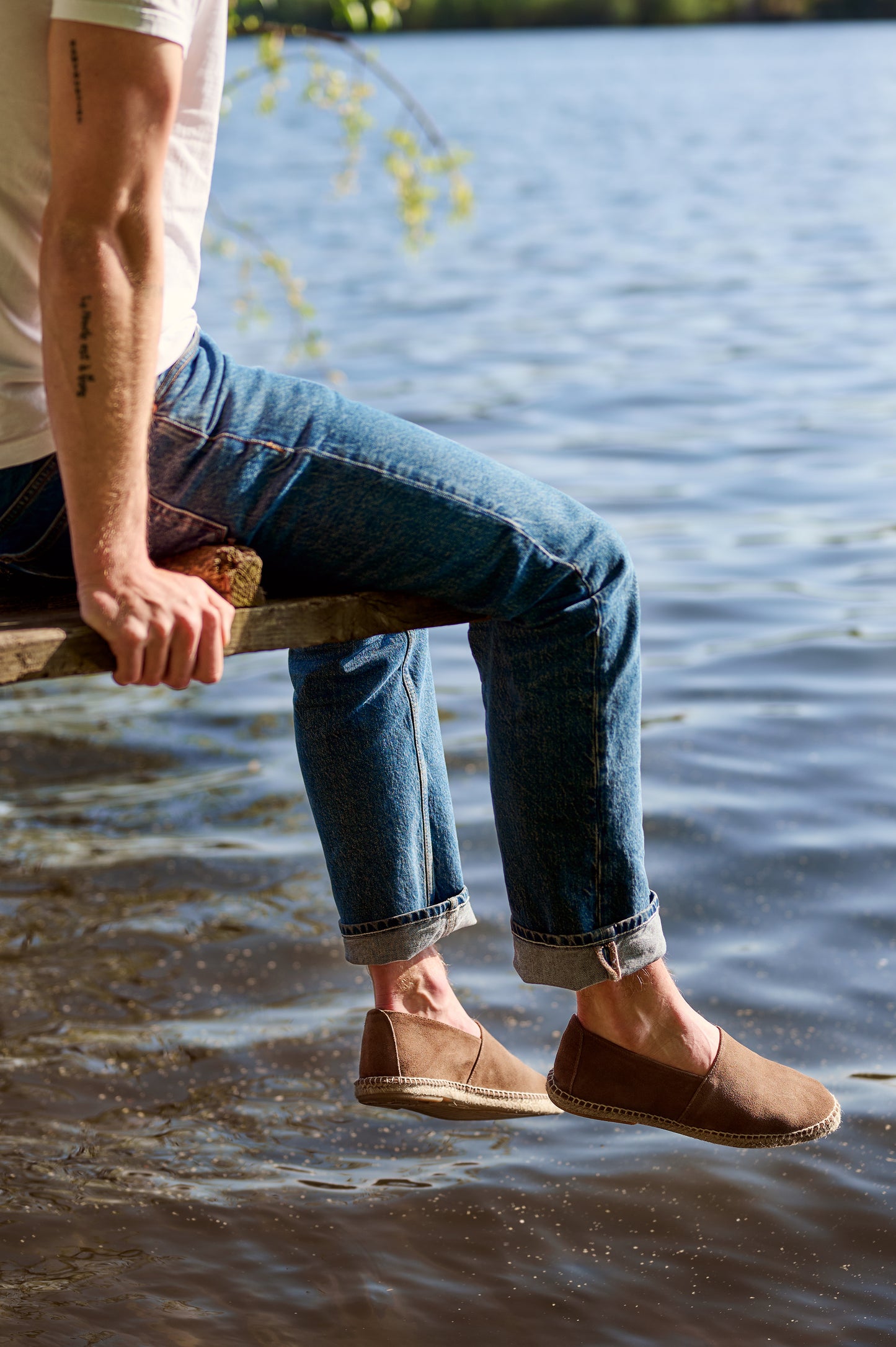 Brown suede espadrilles for men