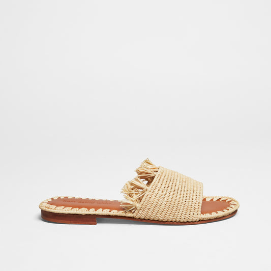 Raffia slide sandal