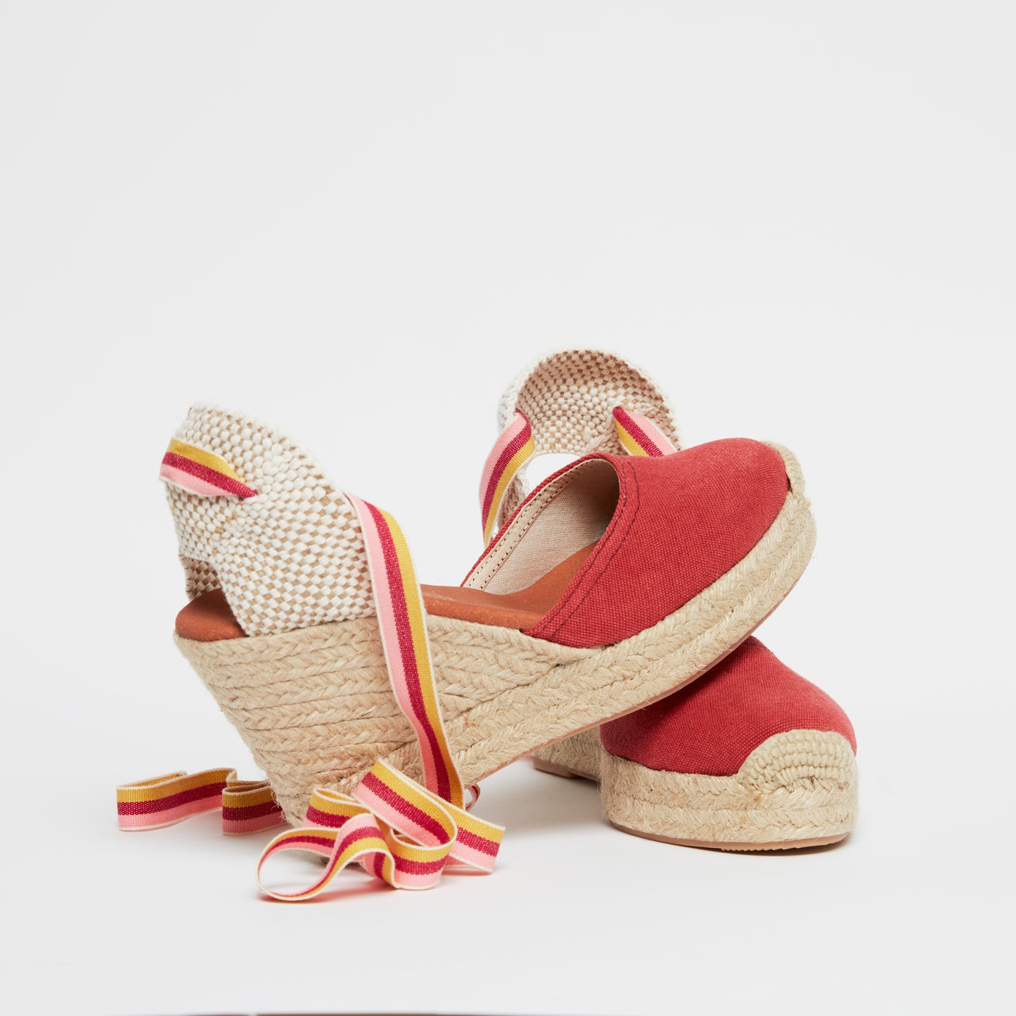 Red wedge espadrilles
