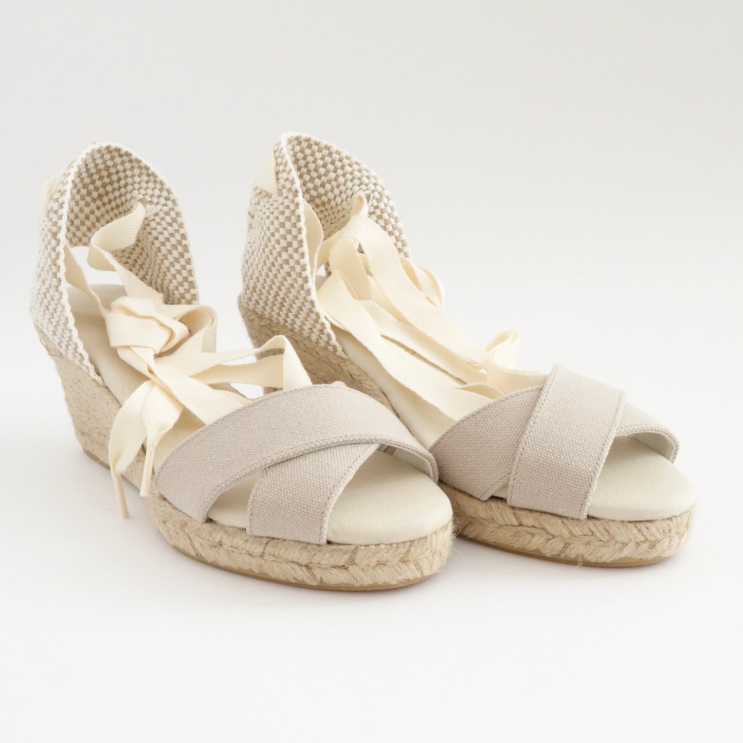 Wedge espadrilles open toe sand