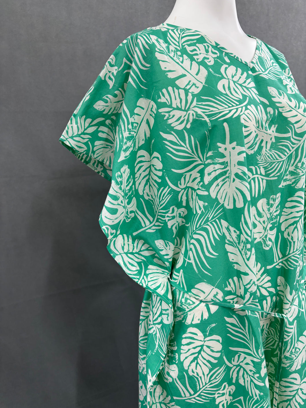 Green palm tunic