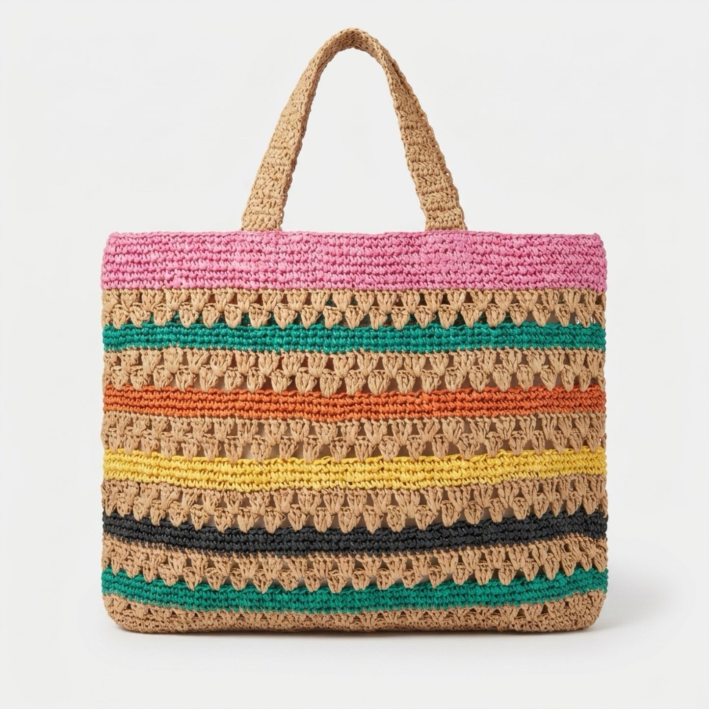 Raffia tote beach bag