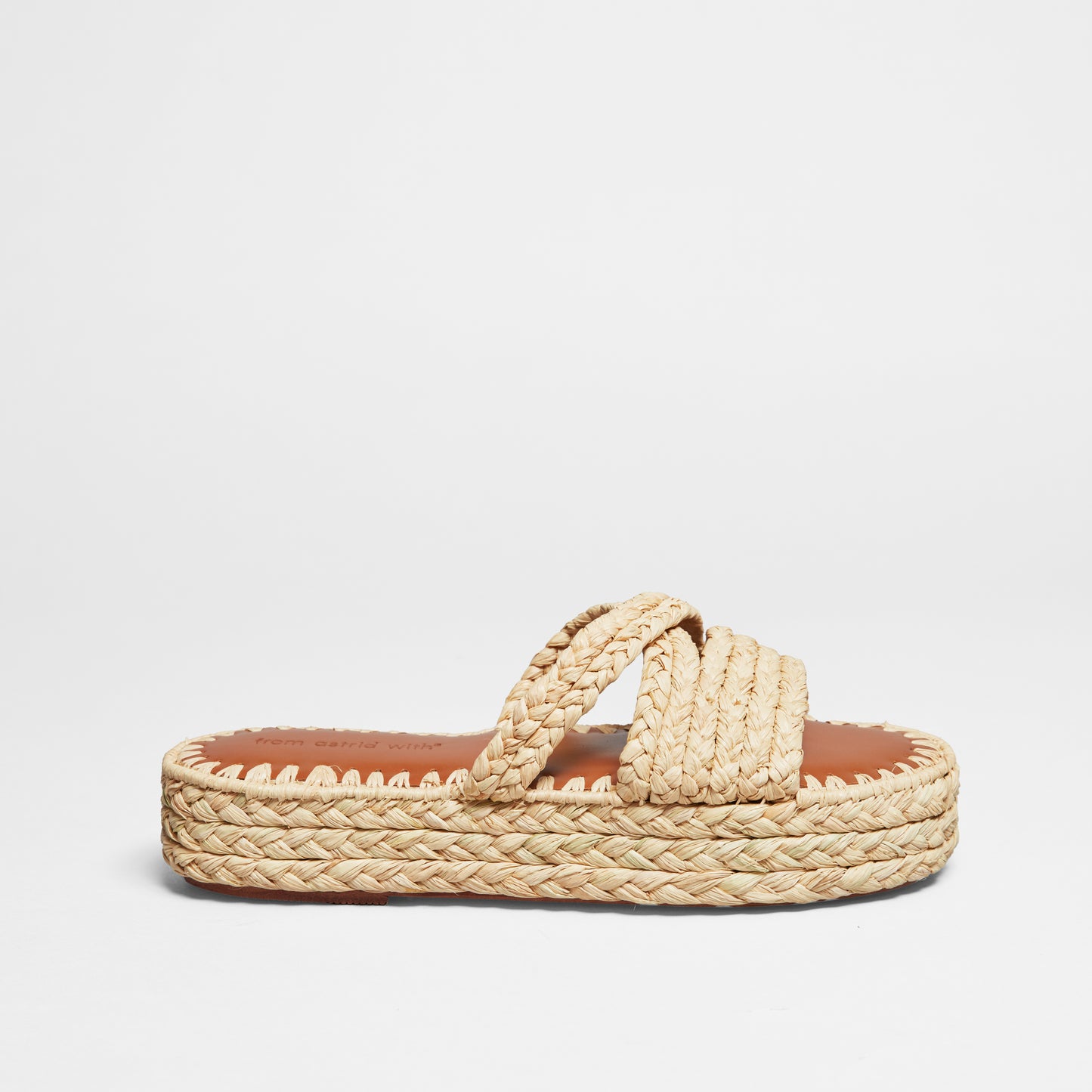 Raffia platform sandal