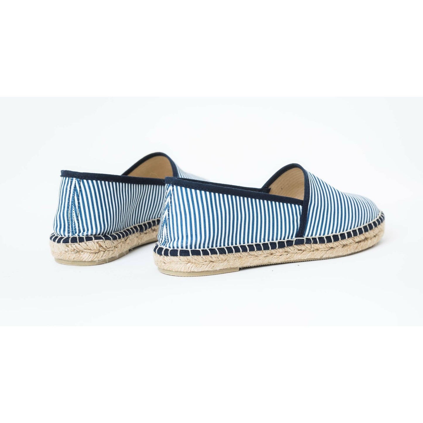 Blå vit randiga espadrilles espadrillos